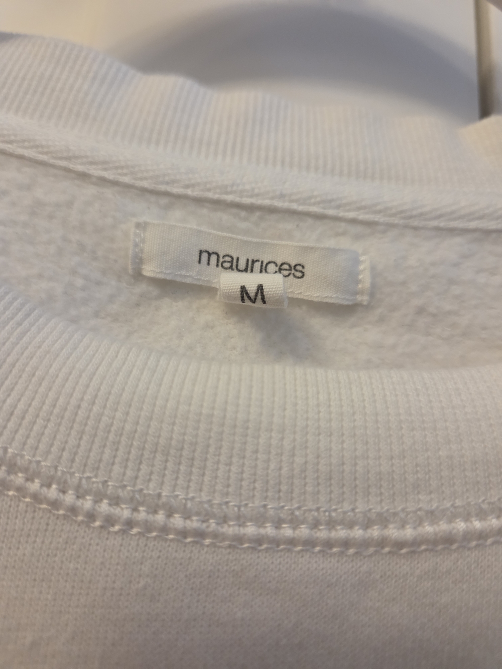Maurices White Crewneck Sweater with Multicolor 'CHEERS' Chenille Letters - Picture 3 of 7